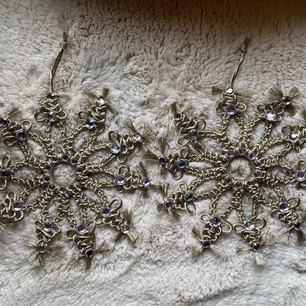 Handmade Macrame Crochet Snowflake Ornaments